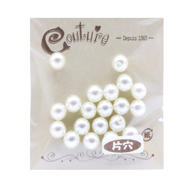 ビーズ 『プティパール 片穴 8mm ホワイト 約20個入り OH-28