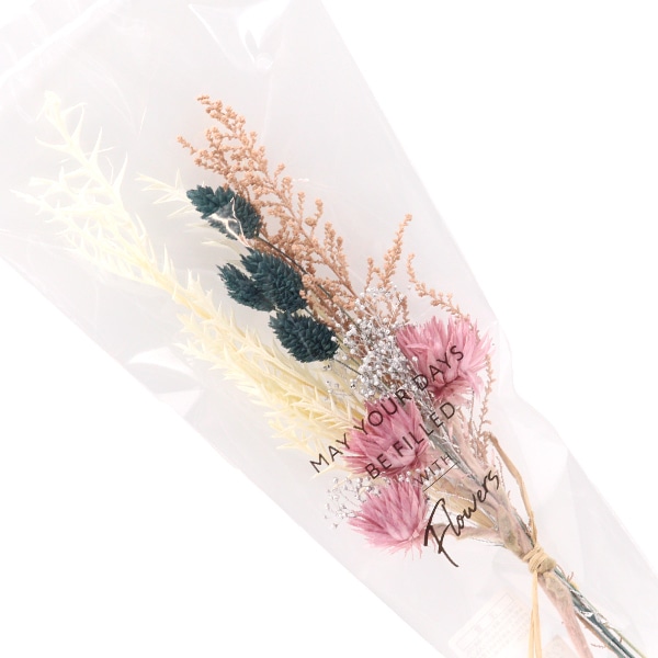 ドライフラワーブライダルブーケ パームフラワー さくらピンク