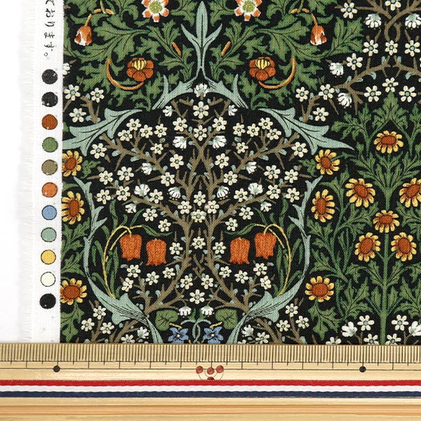 数量5から】 生地 『シーチング V&A ブラックソーン ブラック VA10024