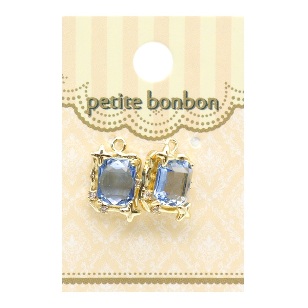 アクセサリー素材 『ビジューチャーム キラキラフレーム ペールブルー