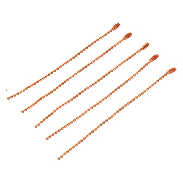 ビーズセール】手芸金具 『カラーボールチェーン オレンジ 5本入り