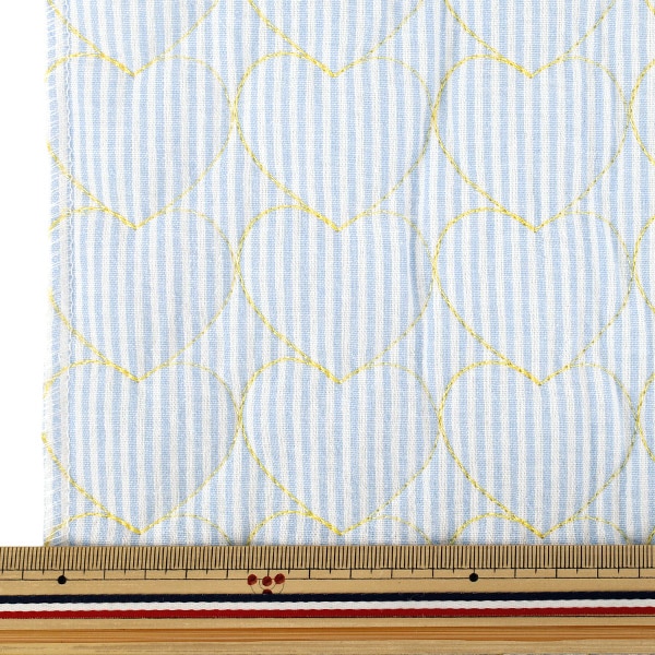 生地 『ナチュラルキルト カットクロス 約130×50cm ブルーストライプ C