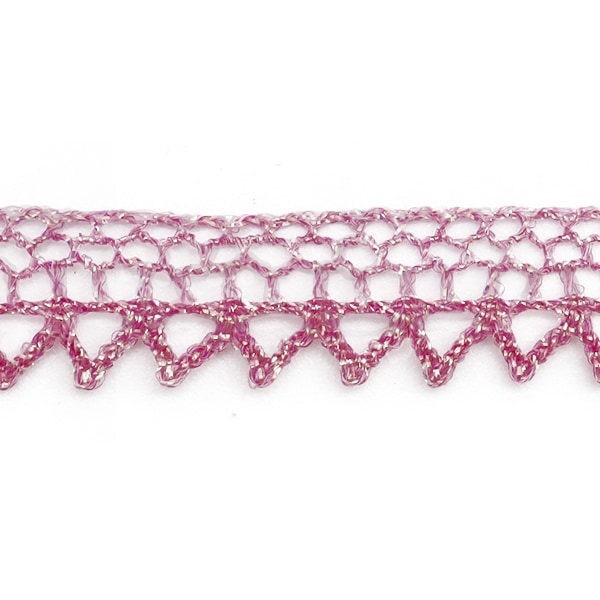 数量5から】 レース 『カラートーション 幅約1.2cm ピンク 61C-PK