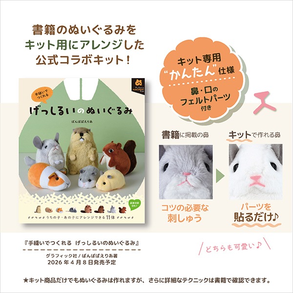 手芸キット 『げっしるいのぬいぐるみキット チンチラ NUBK-07