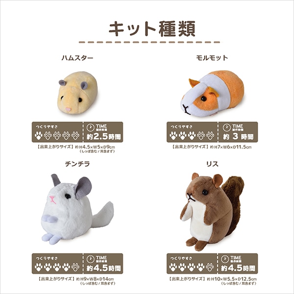 手芸キット 『げっしるいのぬいぐるみキット チンチラ NUBK-07
