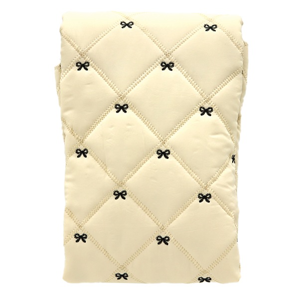 生地 『リボン刺しゅうキルトカットクロス 約63cm×100cm オフホワイト