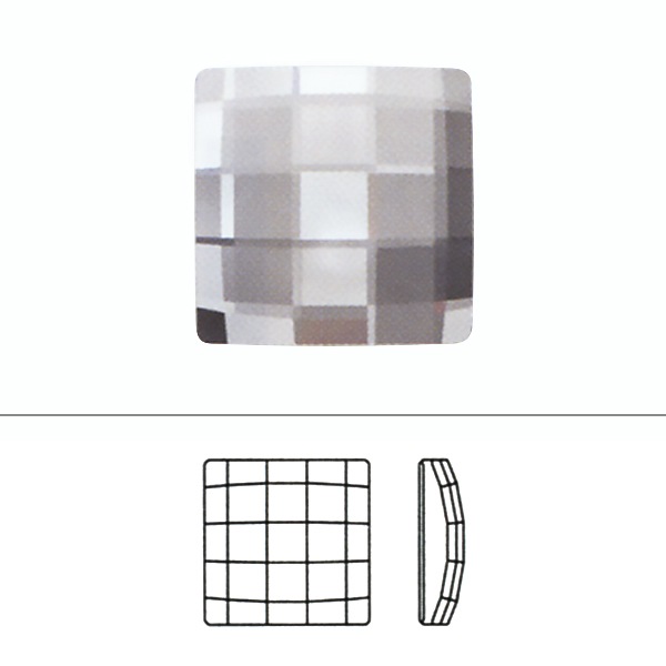 スワロフスキー 『#2493 Chessboard Flat Back クリスタルAB 約8mm 2粒