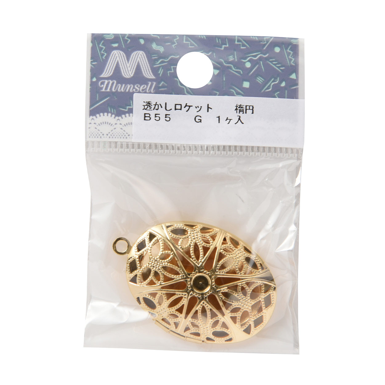 手芸金具 『透かしロケット 楕円 G』 ビーズ,ビーズ金具| ホビー材料の