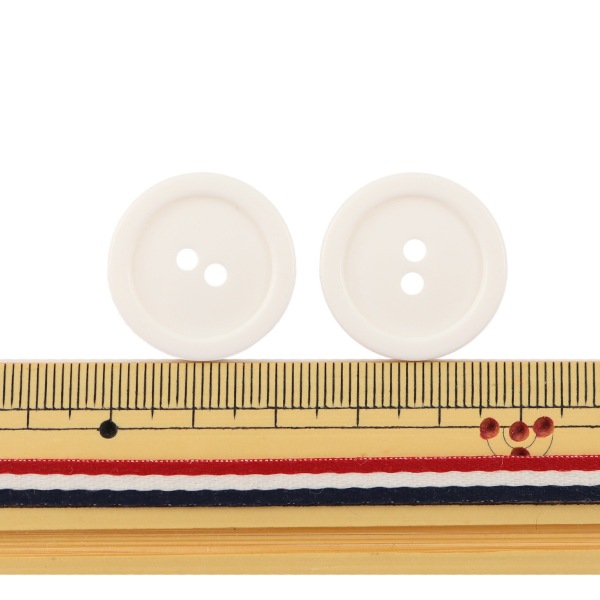 ボタン 『二つ穴ボタン 23mm 2個入り 白 PYTD20-23』 服飾