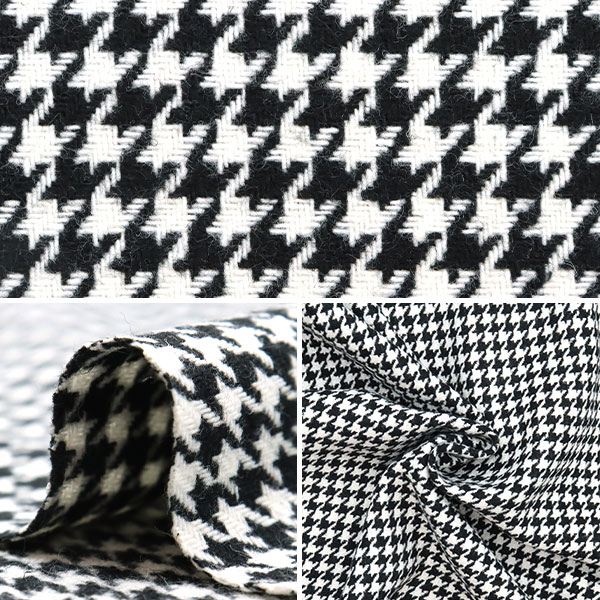 数量5から】 生地 『ウールブレンドやわらか風合いウォッシャブル 千鳥