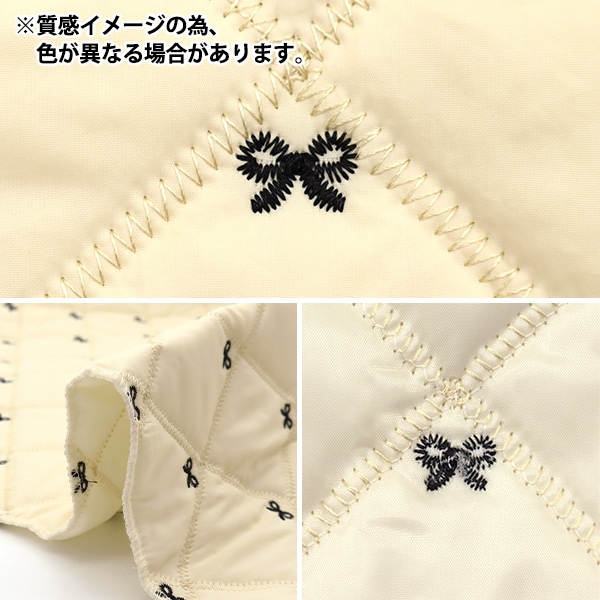 ゆきちゃん様☆コヤンイサムチョン☆大きめころりんポーチ　リボン刺繍キルト　リボン ゆきちゃん様☆コヤンイサムチョン☆大きめころりんポーチ