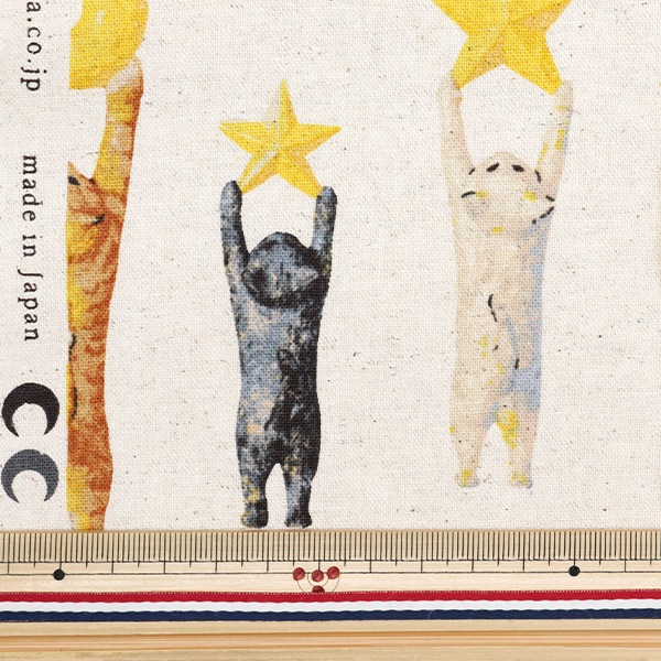 数量5から】 生地 『綿麻キャンバス ネコノテキスタイル EGXA-8800-2C