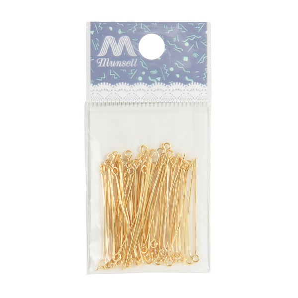 手芸金具 『9ピン 0.6mm×30mm ゴールド』 ビーズ,ビーズ金具,ピン類,9