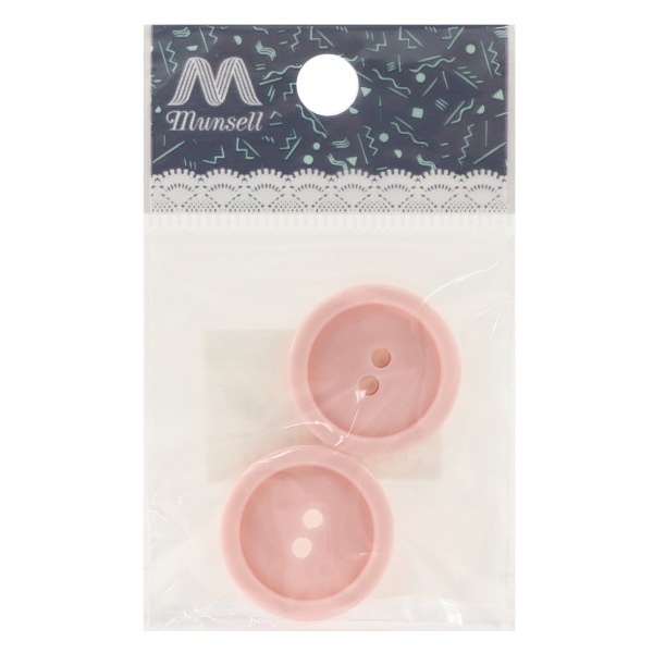 ボタン 『二つ穴ボタン 23mm 2個入り ピンク PYTD20-23』 服飾