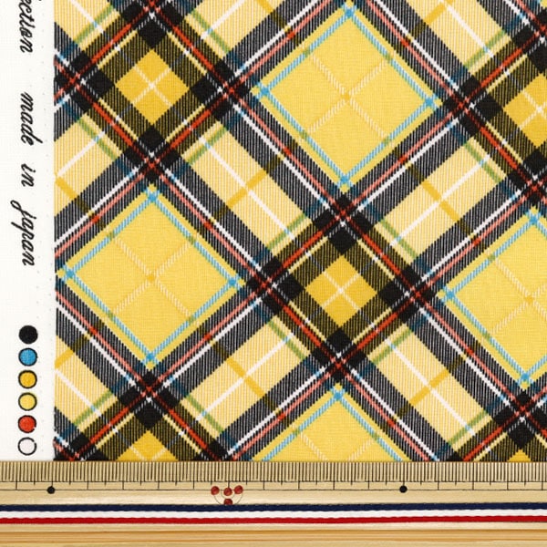 atelier gg黄色チェック 数量5から】 生地 『マンセルコレクション シャーティング