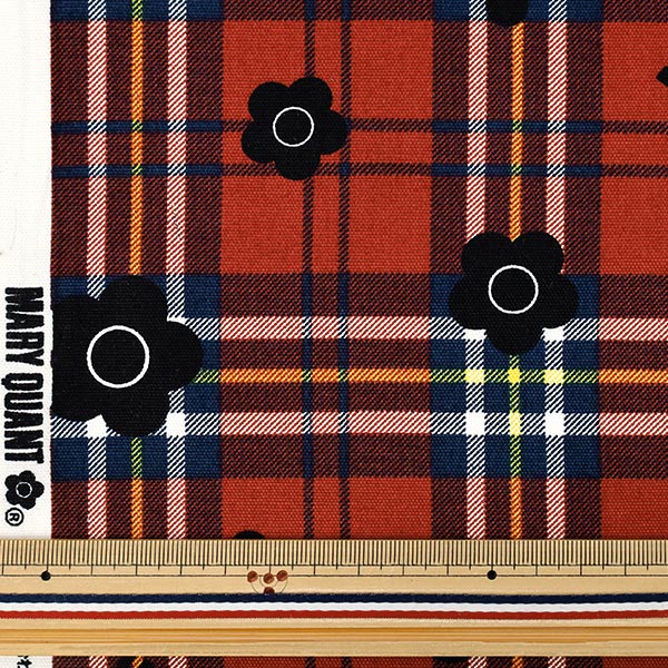 数量5から】 生地 『MARY QUANT オックス タータンチェック レッド