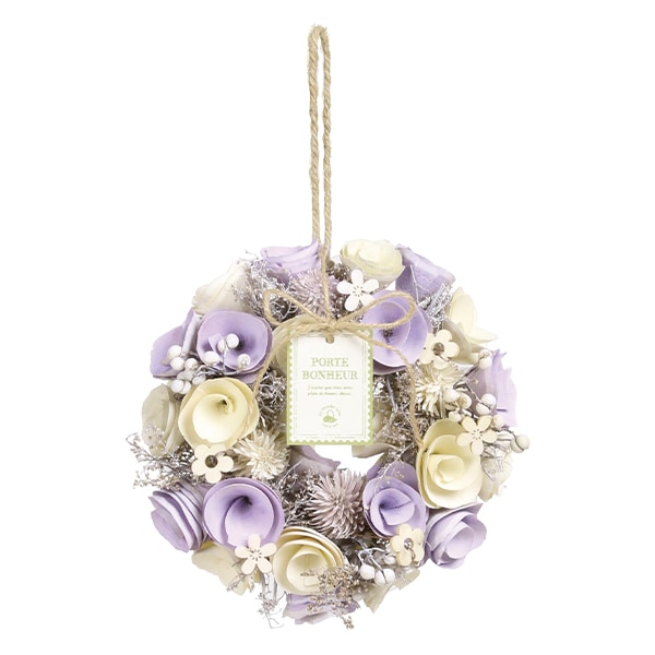 ご参考リース リース 完成品 『完成リース 直径18cm パープル 660-056S』 SG Wonder