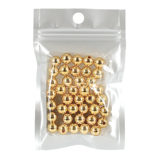 ビーズ 『ビーズピックス ラウンドビーズ L 約10mm ゴールド YN-05-56