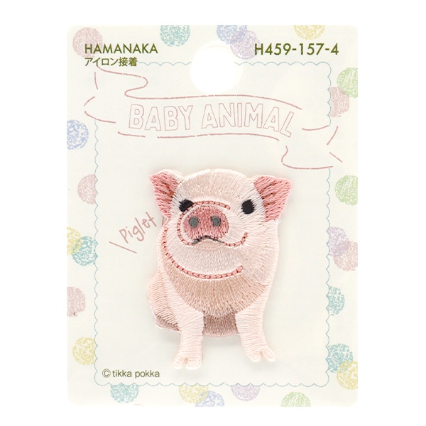 アルベロベロ　チュニック　ジャケット風　刺繍ワッペン　ブタさん Amazon.co.jp: ピンク ブタさん 刺繍 ワッペン アイロン接着 縦