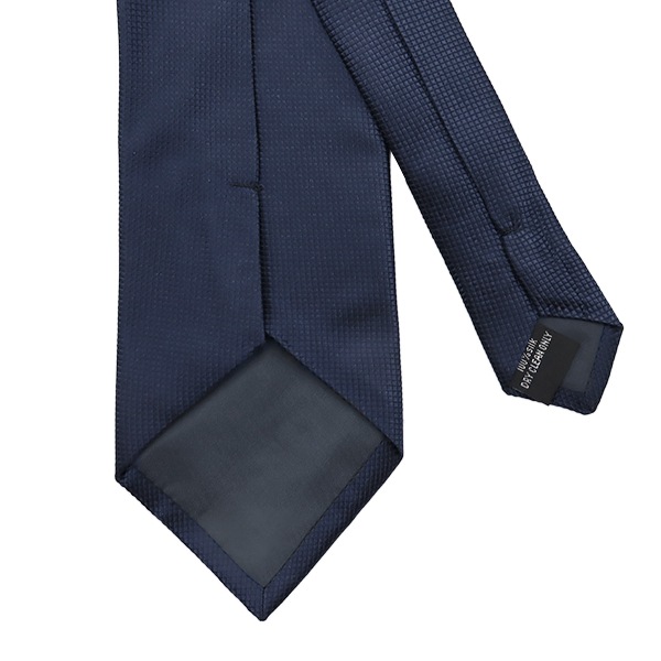 スーツ小物 『ネクタイ・チーフセット シルク100% 織柄 紺 607326-2
