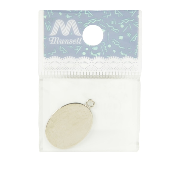 手芸金具 『楕円貼り付け用ペンダントトップ 21×15mm シルバー 1個入り