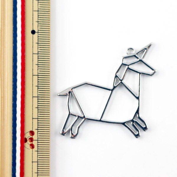 レジンパーツ 『レジン枠 折り紙アニマル ユニコーン シルバー 10-3209