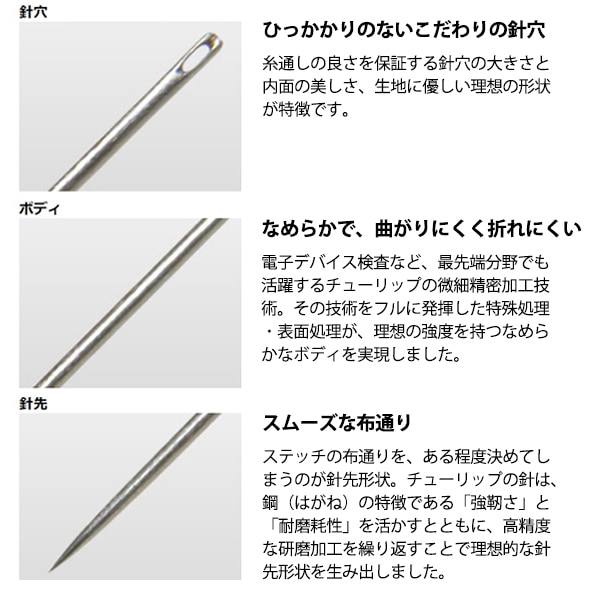 手縫い針 『刺し子針 アソート ロング 6本入り THN-030』 Tulip
