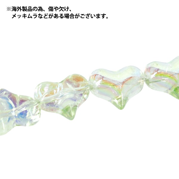 アクセサリー素材 『ガラスビーズ ハート 約16mm シャンパン GN-08