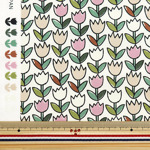 数量5から】 生地 『ブロード チューリップ グリーン BRTULIP-GN