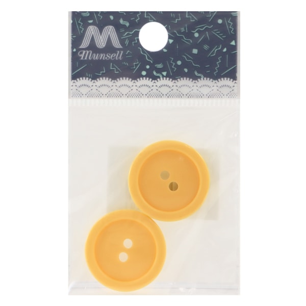 ボタン 『二つ穴ボタン 23mm 2個入り 黄色 PYTD20-23』 服飾,ボタン