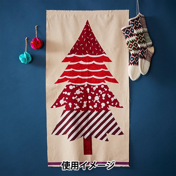 生地 『echino(エチノ) 綿麻キャンバス christmas tree カットクロス