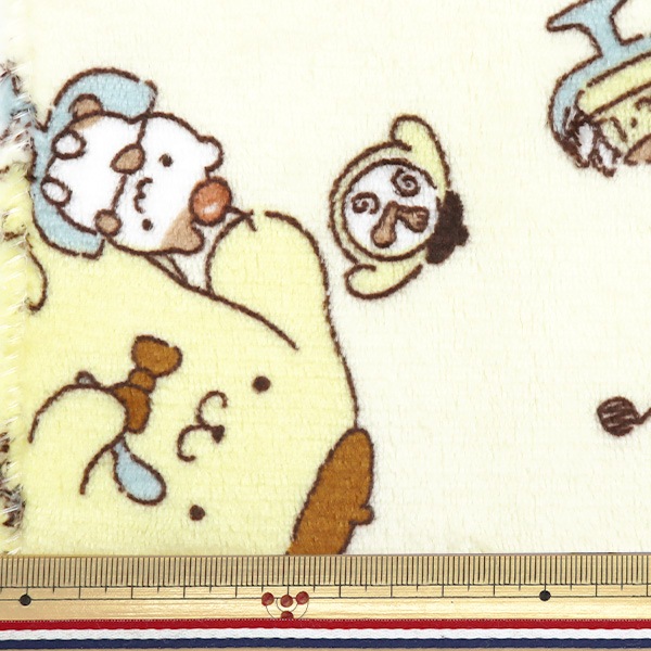 生地 『キャラクター 裏ボア フランネル ポムポムプリン イエロー C