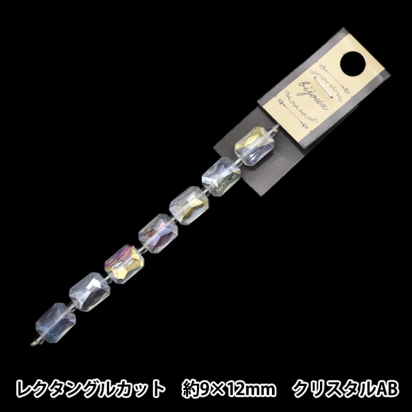 ビーズ 『ガラスビーズ オーバルカット 12mm クリスタルオーロラ