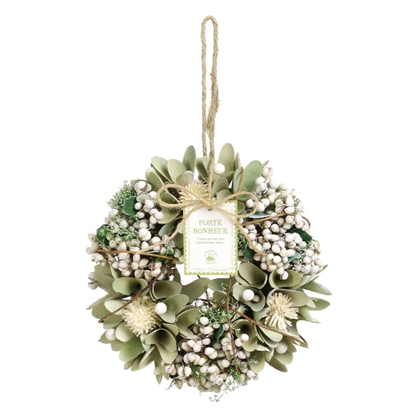 リース 完成品 『完成リース 直径18cm シルバー 660-058S』 SG Wonder