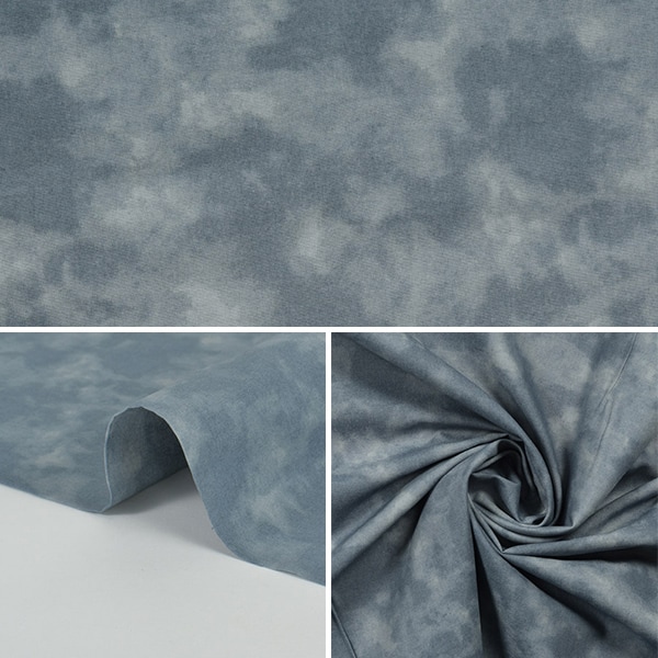 数量5から】 生地 『ムラ染めプリント 濃いグレー 87422-1-27