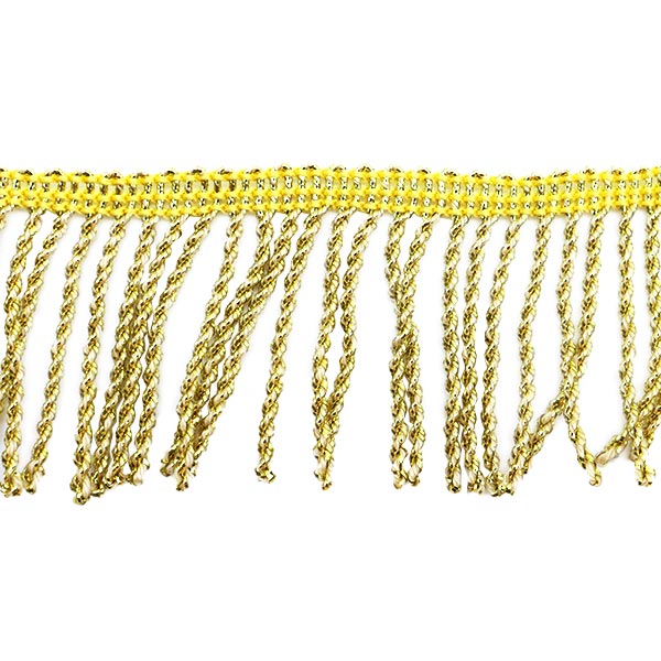 数量5から】 手芸ブレード 『ラメフリンジ 幅約4cm 3番色 金×白 9699