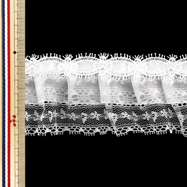 数量5から】 レース 『装飾フリルレース2025 幅約60mm ホワイト FR2506