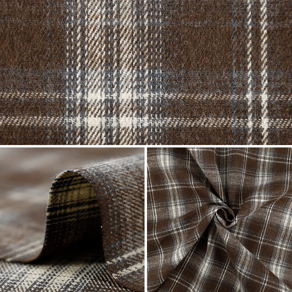 数量5から】 生地 『しわになりにくい 起毛チェック オンブレチェック