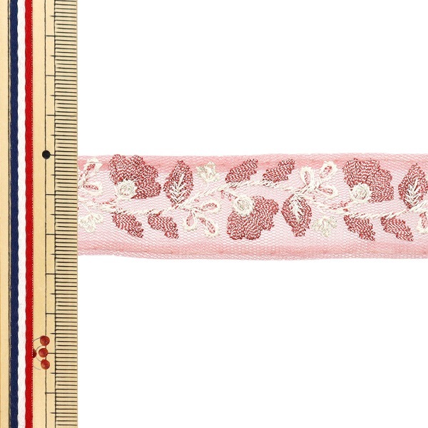 数量5から】 手芸ブレード 『2024 インド刺繍ブレード ピンク×ピンク