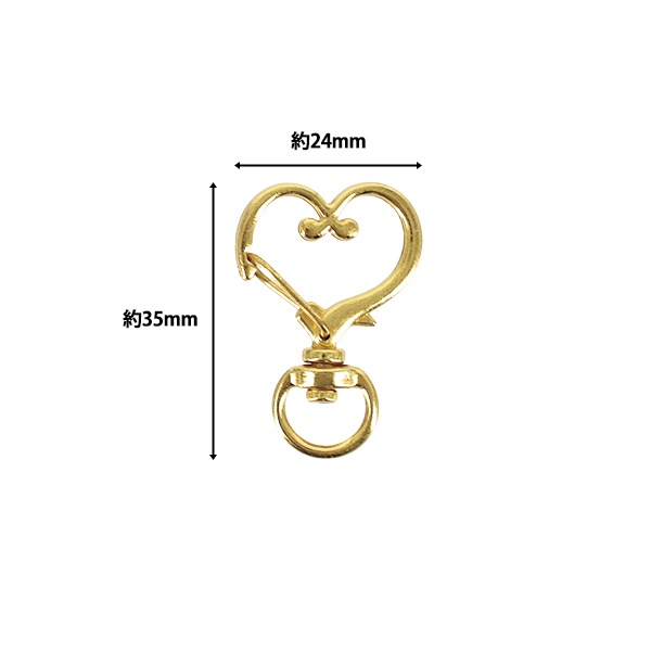 手芸金具 『ビーズピックス ハートカン 3個入り 約35×24mm ゴールド YN
