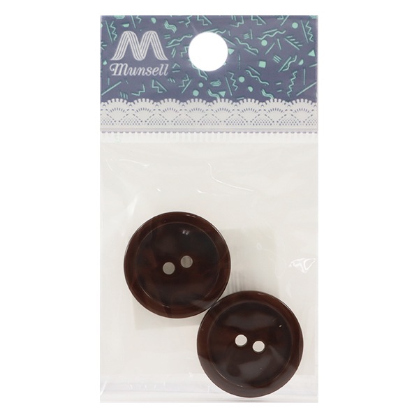ボタン 『二つ穴ボタン 23mm 2個入り 茶 PYTD20-23』 服飾,ボタン