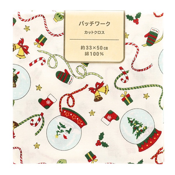 生地 『パッチワーク カットクロス 約33cm×50cm クリスマス スノー