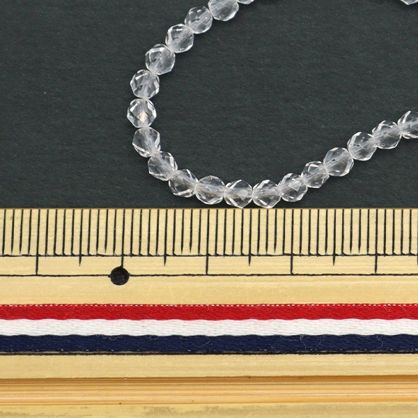 アクセサリー素材 『天然水晶 ファセットビーズ 直径 約3mm』 ビーズ