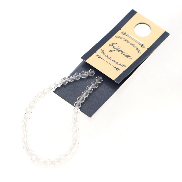 アクセサリー素材 『天然水晶 ファセットビーズ 直径 約3mm』 ビーズ