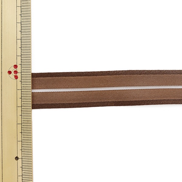 数量5から】 リボン 『イタリア製ストライプリボン 幅約2cm マロン