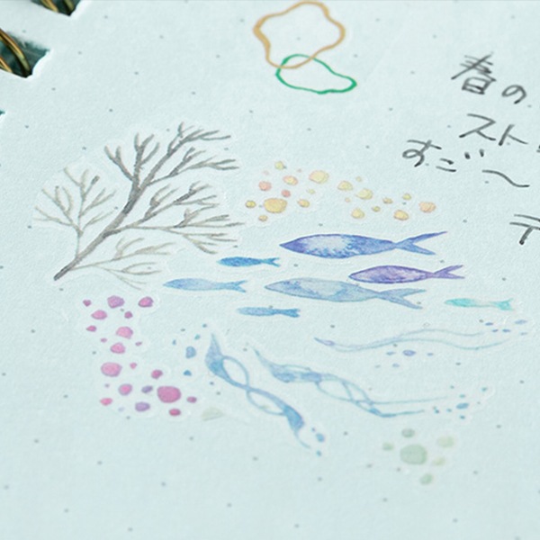 文房具 『転写シール 水彩海柄 82636006』 MIDORI ミドリ 画材