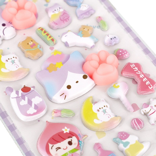 ぷっくりシール『ミカヅキモモコ 肉球ぷにぷにシール 肉球ねこ NQA-04
