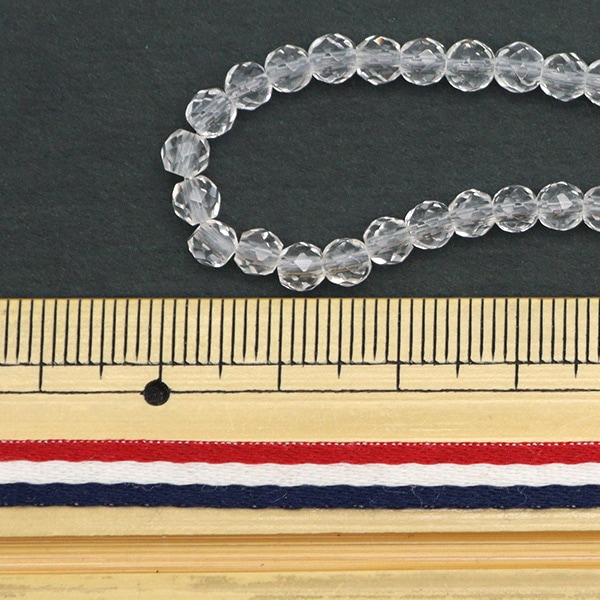 アクセサリー素材 『天然水晶 ファセットビーズ 直径 約4mm』 ビーズ