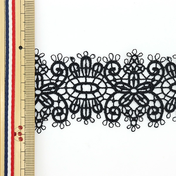 数量5から】 レースリボンテープ 『レース 黒 約4.5cm幅 ISY-6-21-190