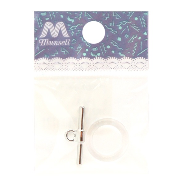 アクセサリー素材 『アクリルリング小+Tバー 1セット シルバー TK2779